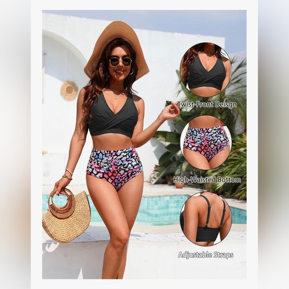 High Waisted Two Piece Swimsuit #942 - Picture 9 of 12